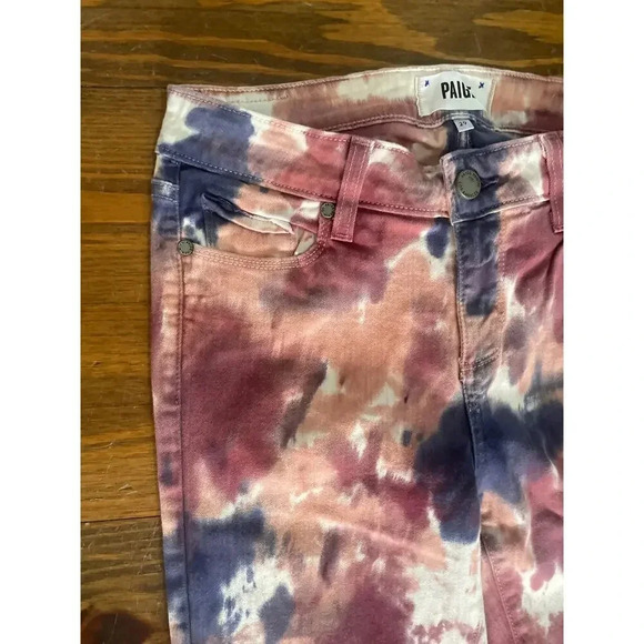 Paige Colorful Verdugo Ultra Skinny Tie Dye Jeans, sz 29 - Picture 6 of 10